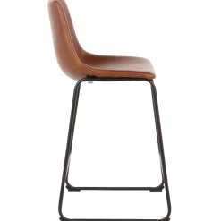 Best Drake Modern Faux Leather Industrial Barstool, Cognac Promotion Barstools