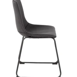 Discount Drake Modern Industrial Dining Chair, Dark Grey Promotion Dining Chairs & Benches