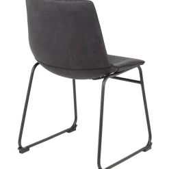 Discount Drake Modern Industrial Dining Chair, Dark Grey Promotion Dining Chairs & Benches
