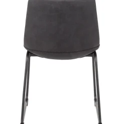 Discount Drake Modern Industrial Dining Chair, Dark Grey Promotion Dining Chairs & Benches