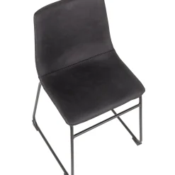 Discount Drake Modern Industrial Dining Chair, Dark Grey Promotion Dining Chairs & Benches