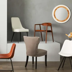 Online Drake Modern Industrial Dining Chair, Cognac Clearance Dining Chairs & Benches