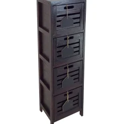 Best 4-Drawer Grey Wooden Cabinet, Medium Flash Sale Cabinets & Chests