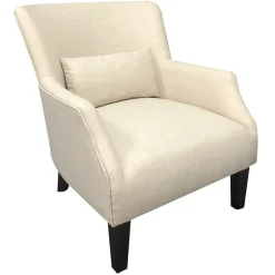 Sale Emilee Cream Upholstered Accent Chair Premium Accent Chairs