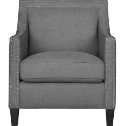 Erica Grey Accent Chair With Nailhead Trim Flash Sale Accent Chairs