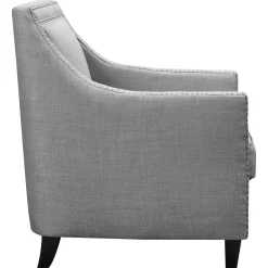 Erica Grey Accent Chair With Nailhead Trim Flash Sale Accent Chairs