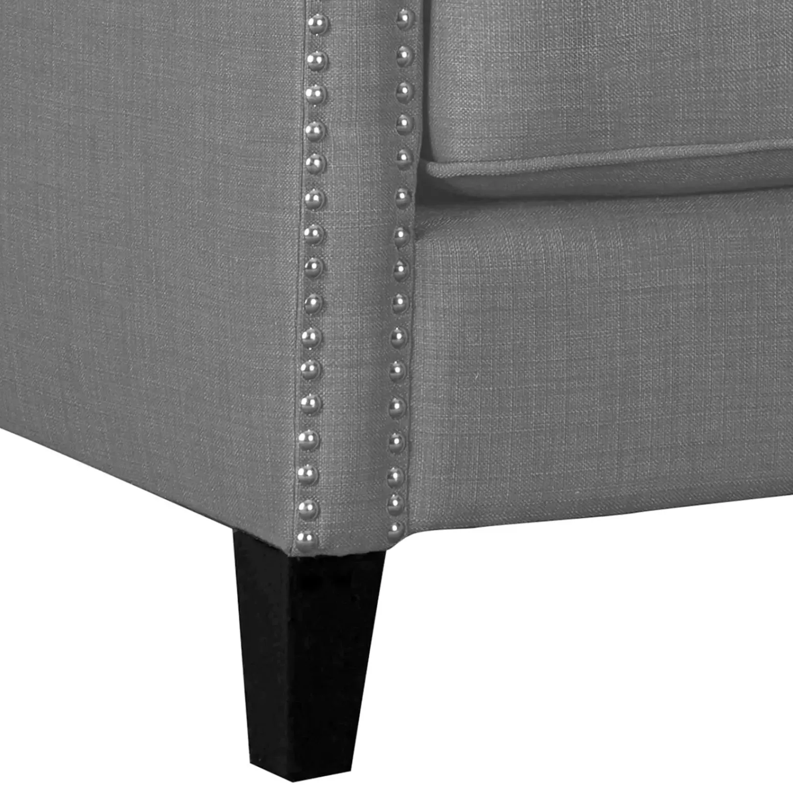 Erica Grey Accent Chair With Nailhead Trim Flash Sale Accent Chairs