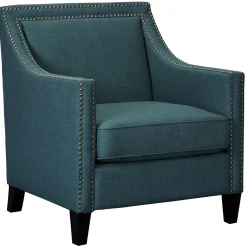 Best Erica Teal Accent Chair With Nailhead Trim Low Price Accent Chairs