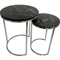 Clearance Essex Black Marble Nesting Tables Online Discount Accent Tables