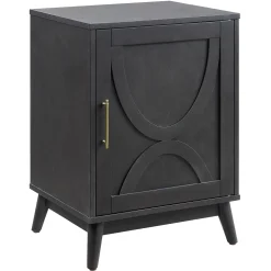 Ezra Dark Brown Cabinet With Gold Handle Promotion Cabinets & Chests