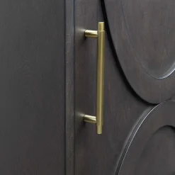 Ezra Dark Brown Cabinet With Gold Handle Promotion Cabinets & Chests