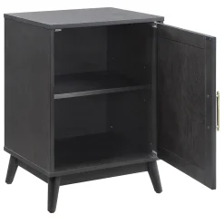 Ezra Dark Brown Cabinet With Gold Handle Promotion Cabinets & Chests