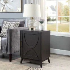 Ezra Dark Brown Cabinet With Gold Handle Promotion Cabinets & Chests