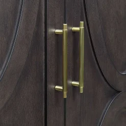 Online Ezra 2-Door Dark Brown Cabinet With Gold Handle Opening Sales Cabinets & Chests
