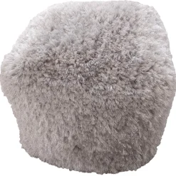 Sale Faye Shag Pouf, Grey Online Discount Ottomans & Poufs