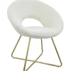 Sale Felicity Faux Fur Accent Chair Cream Gift Selection Accent Chairs