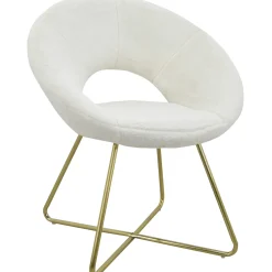 Sale Felicity Faux Fur Accent Chair Cream Gift Selection Accent Chairs