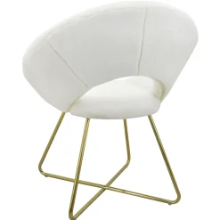Sale Felicity Faux Fur Accent Chair Cream Gift Selection Accent Chairs