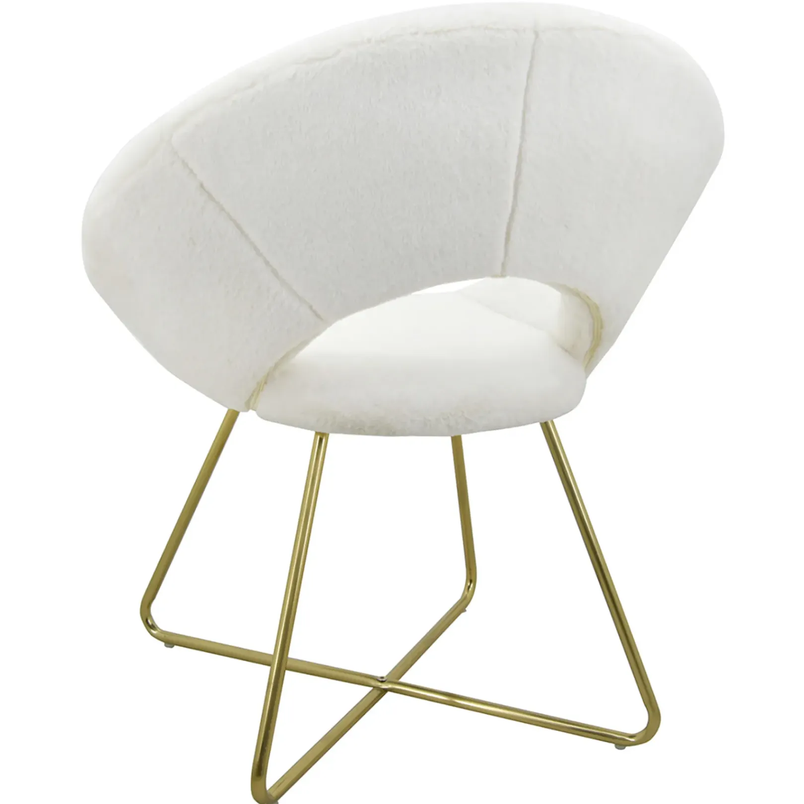 Sale Felicity Faux Fur Accent Chair Cream Gift Selection Accent Chairs