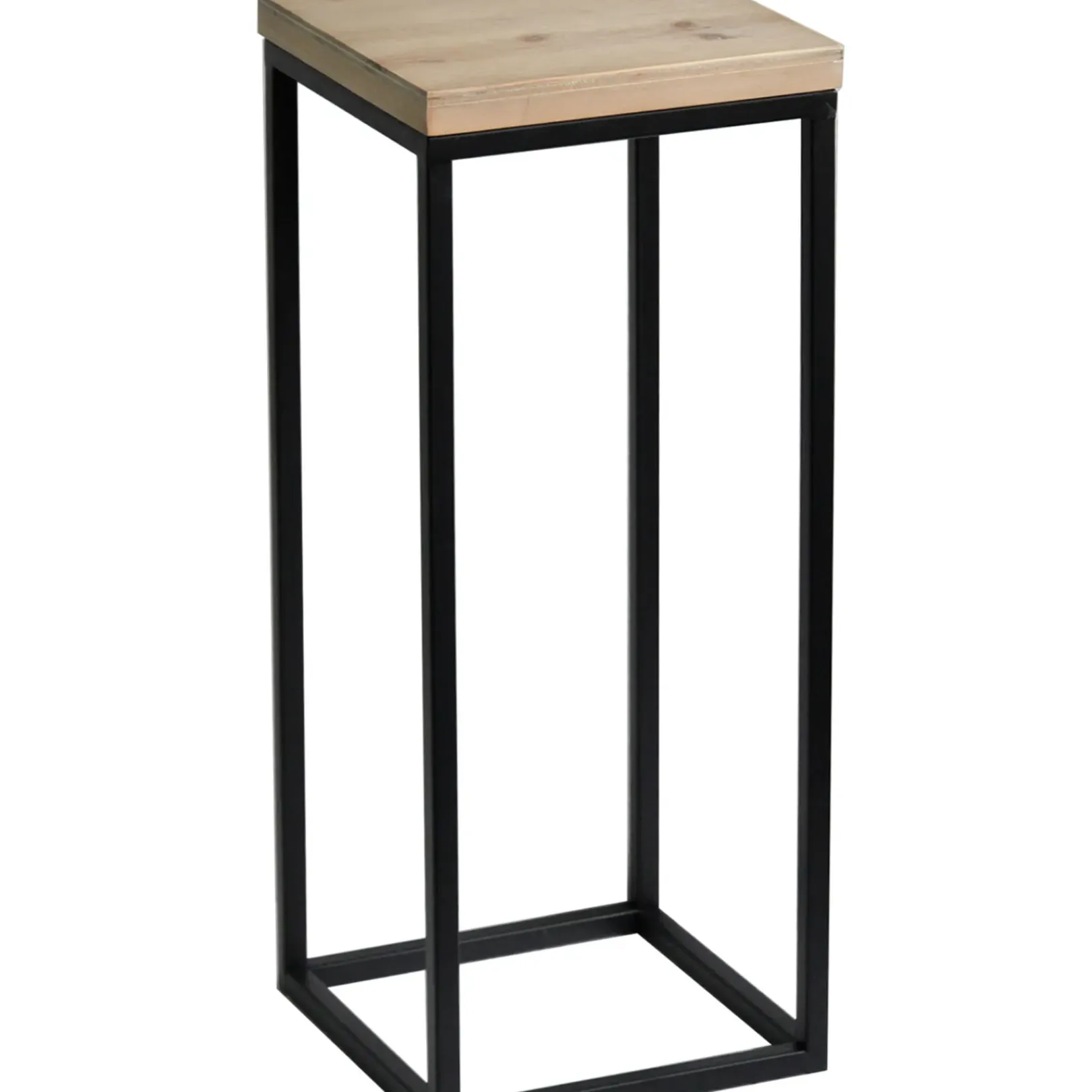 Fiona Wood Top Plant Stand With Metal Base, Small Outlet Plant Stands