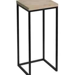 Clearance Fiona Wood Top Plant Stand With Metal Base, Large Discount Online Plant Stands