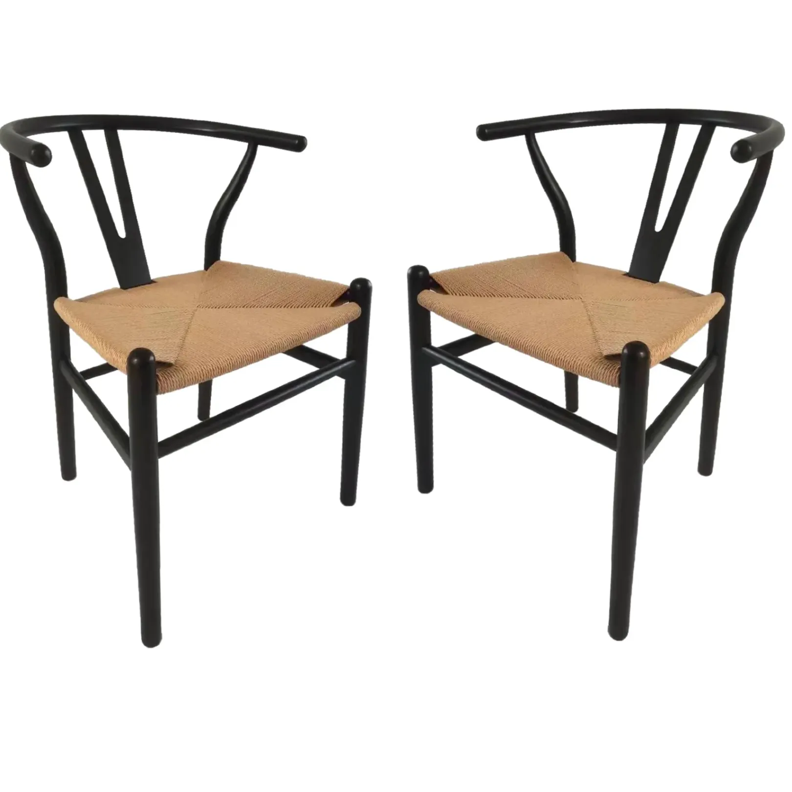 Discount Found & Fable Set Of 2 Denise Black Wishbone Dining Chair Premium Dining Chairs & Benches