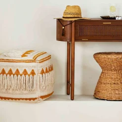 Hot Francis Handwoven Fringe Pouf, 18 Low Price Ottomans & Poufs