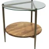 Best Glass Top Wood Shelf Side Table Opening Sales Accent Tables