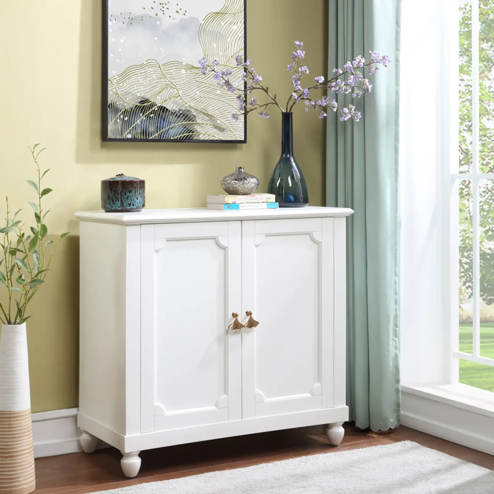 Grace Mitchell Asbury White 2-Door Cabinet Premium Cabinets & Chests