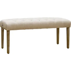 Grace Mitchell Bailey Tufted Bench With Ring Accents, Kd Discount Benches