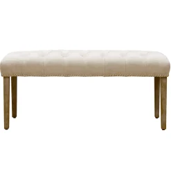 Grace Mitchell Bailey Tufted Bench With Ring Accents, Kd Discount Benches