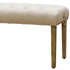 Grace Mitchell Bailey Tufted Bench With Ring Accents, Kd Discount Benches
