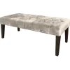 Online Grace Mitchell Courtney Tufted Bench, Grey Clearance Stools & Benches