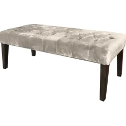 Online Grace Mitchell Courtney Tufted Bench, Grey Clearance Stools & Benches