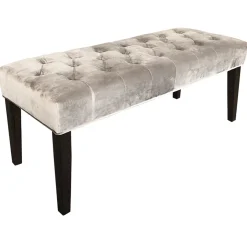Online Grace Mitchell Courtney Tufted Bench, Grey Clearance Stools & Benches