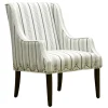 Online Grace Mitchell Olivia Striped Scalloped Arm Chair Discount Accent Chairs
