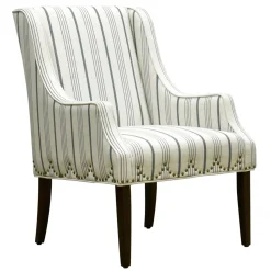 Online Grace Mitchell Olivia Striped Scalloped Arm Chair Discount Accent Chairs