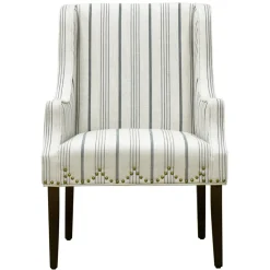 Online Grace Mitchell Olivia Striped Scalloped Arm Chair Discount Accent Chairs