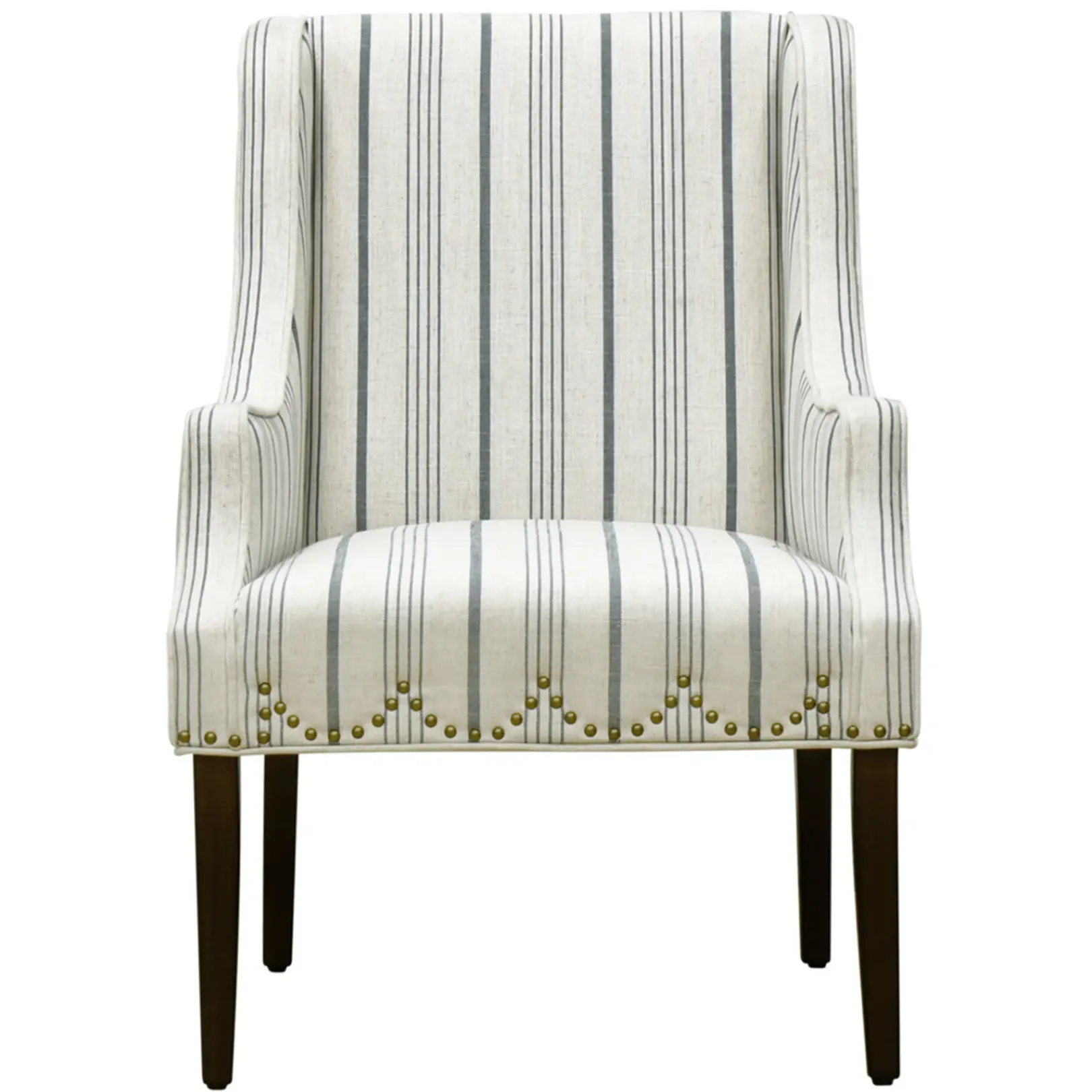 Online Grace Mitchell Olivia Striped Scalloped Arm Chair Discount Accent Chairs
