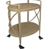 New Grace Mitchell 2-Tier Rattan Shelf Bar Cart With Metal Frame Outlet Baker'S Racks & Bar Carts
