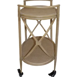 New Grace Mitchell 2-Tier Rattan Shelf Bar Cart With Metal Frame Outlet Baker'S Racks & Bar Carts