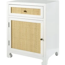 New Grace Mitchell Wood & Rattan Cabinet With Drawer Gift Selection Cabinets & Chests