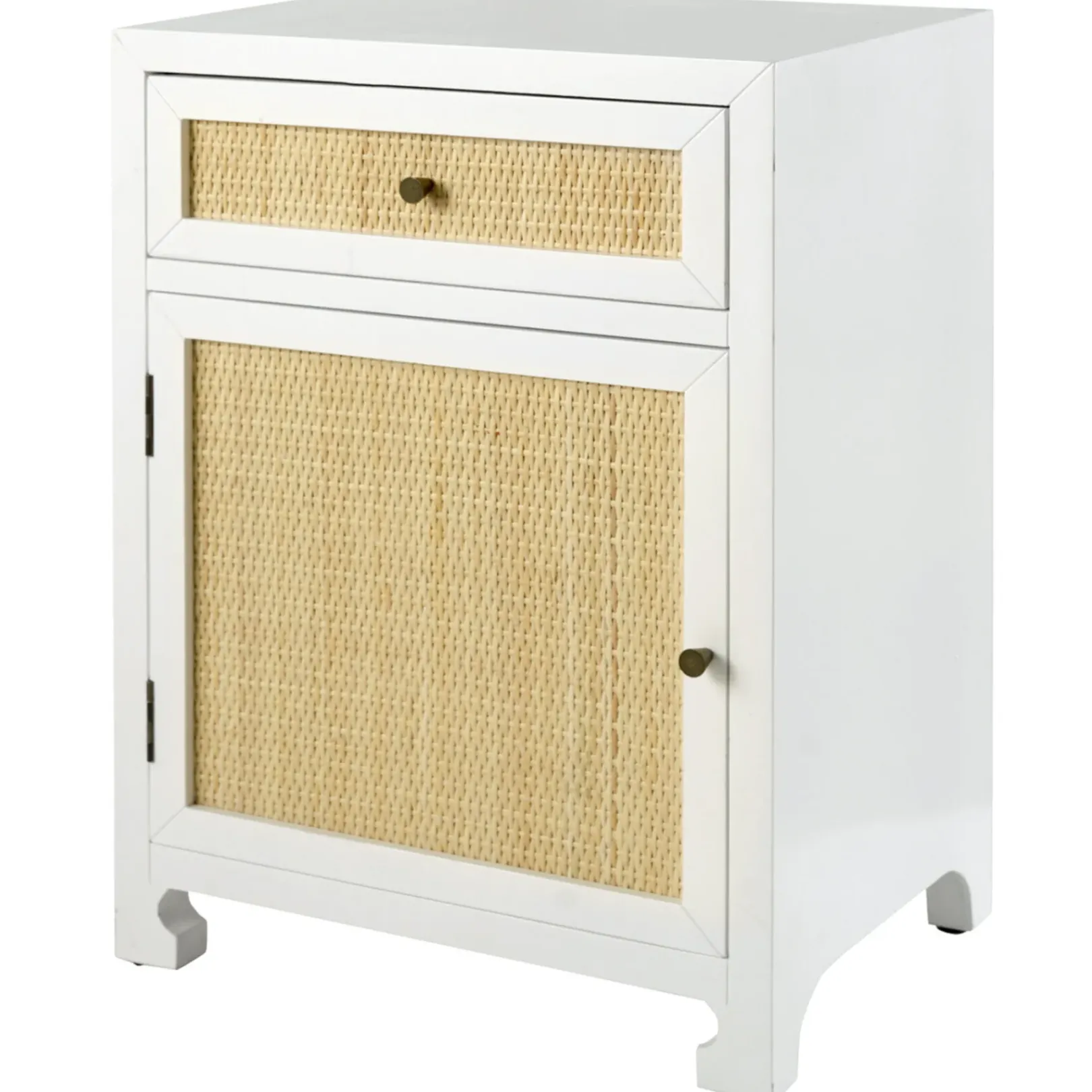 New Grace Mitchell Wood & Rattan Cabinet With Drawer Gift Selection Cabinets & Chests