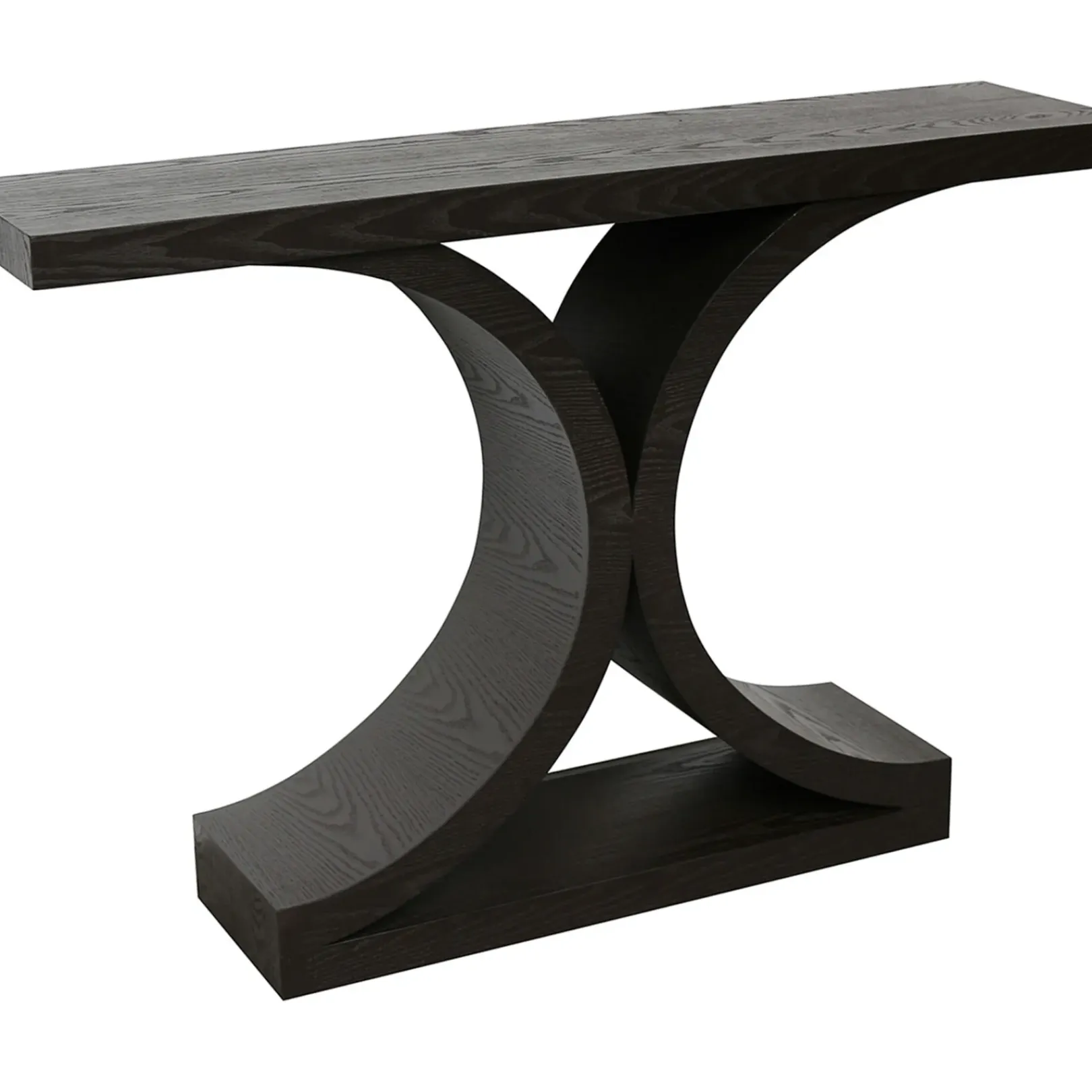 Discount Greenwich Curved Console Table, Brown Clearance Entryway Furniture