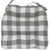 Grey Cotton Buffalo Check Chair Pad Cheaper Dining Chair Cushions & Pads