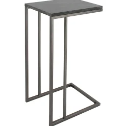 Grey Wooden Top C-Table With Gunmetal Base Clearance Accent Tables