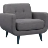 Hadley Tufted Back Accent Chair, Charcoal Grey Flash Sale Accent Chairs
