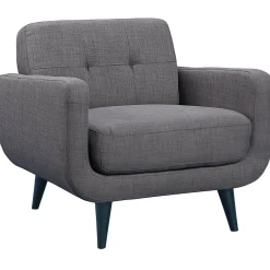 Hadley Tufted Back Accent Chair, Charcoal Grey Flash Sale Accent Chairs
