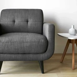 Hadley Tufted Back Accent Chair, Charcoal Grey Flash Sale Accent Chairs