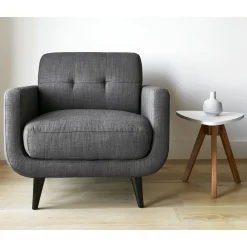 Hadley Tufted Back Accent Chair, Charcoal Grey Flash Sale Accent Chairs